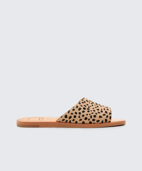 Cato Leopard Print Flat - Two Penny Blue