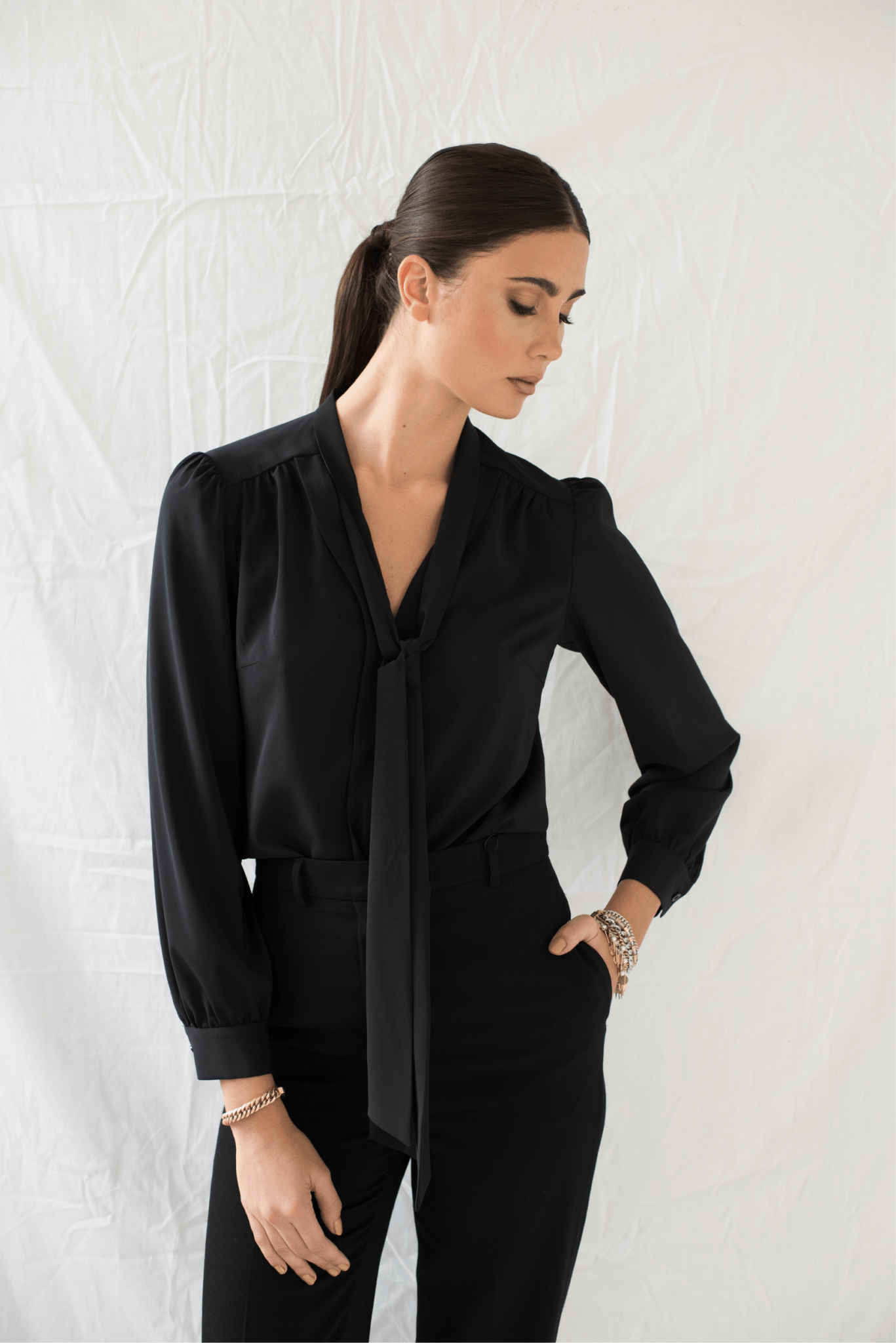 Charlotte Blouse in Black - Two Penny Blue