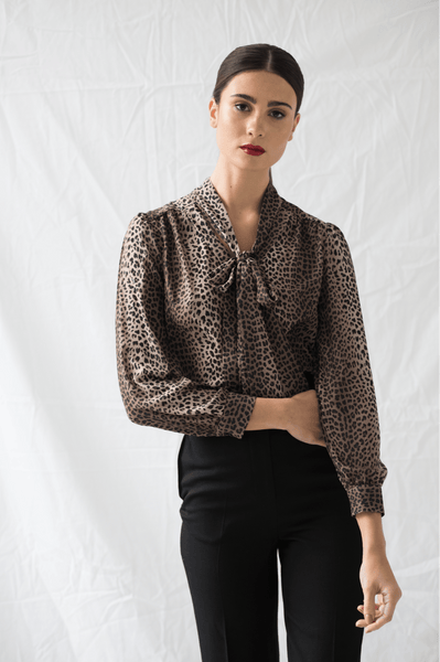 Charlotte Blouse in Leopard - Two Penny Blue