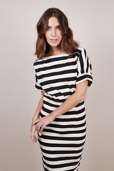 Easy Summer Striped Black and White Dress Two Penny Blue Easy Summer Striped Black and White Dress Two Penny Blue
