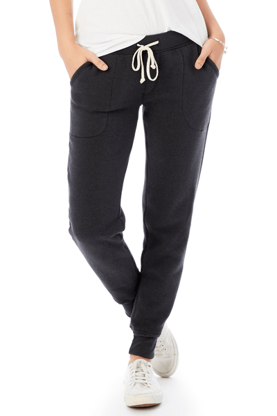 Fleece Jogger in True Eco Black - Two Penny Blue