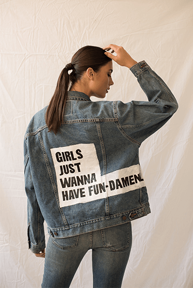 "Girls Just Wanna Have Fun-damental Rights" Limited Edition Vintage Jacket - Two Penny Blue