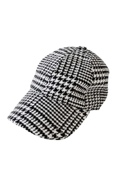 Houndstooth Baseball Cap - Two Penny Blue