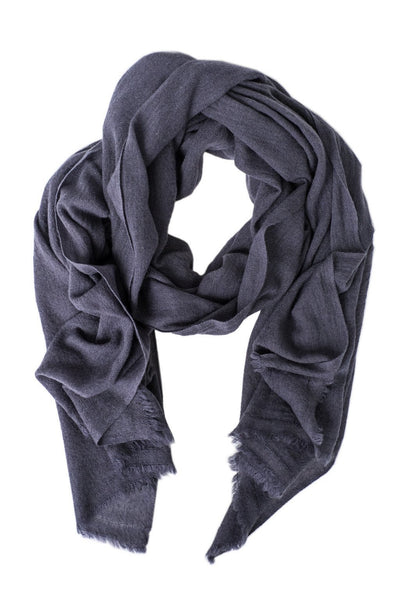 Luxe Charcoal Gray Cashmere Scarf - Two Penny Blue