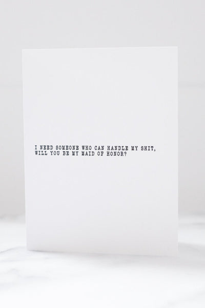 Maid Of Honor Card - Two Penny Blue