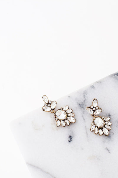 Perfect Crystal Earrings - Two Penny Blue