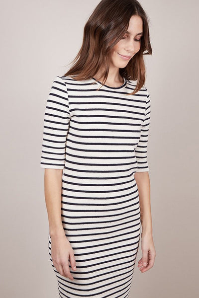 Perfect Striped Dress in White & Black Two Penny Blue Perfect Striped Dress in White & Black Two Penny Blue