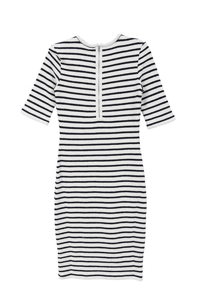 Perfect Striped Dress in White & Black Two Penny Blue Perfect Striped Dress in White & Black Two Penny Blue