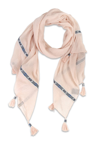 Rylea Tassel Scarf - Two Penny Blue