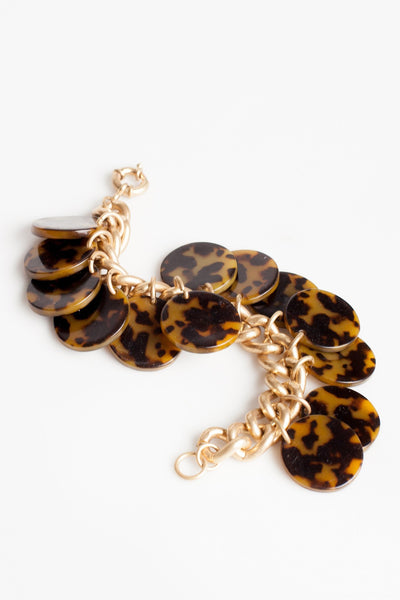 Tortoise Shell Chain Bracelet - Two Penny Blue