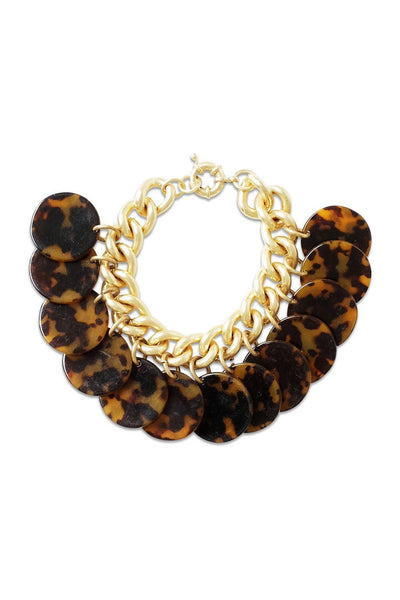 Tortoise Shell Chain Bracelet - Two Penny Blue