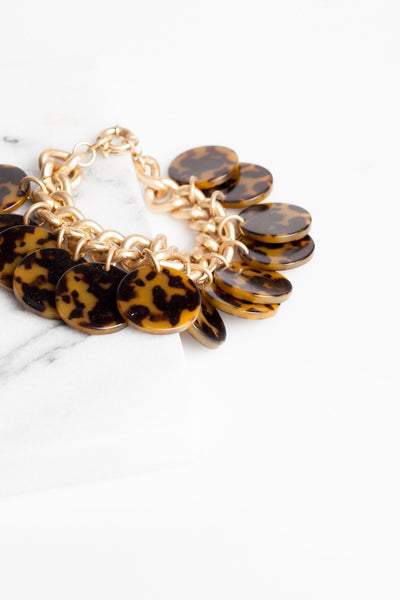 Tortoise Shell Chain Bracelet - Two Penny Blue