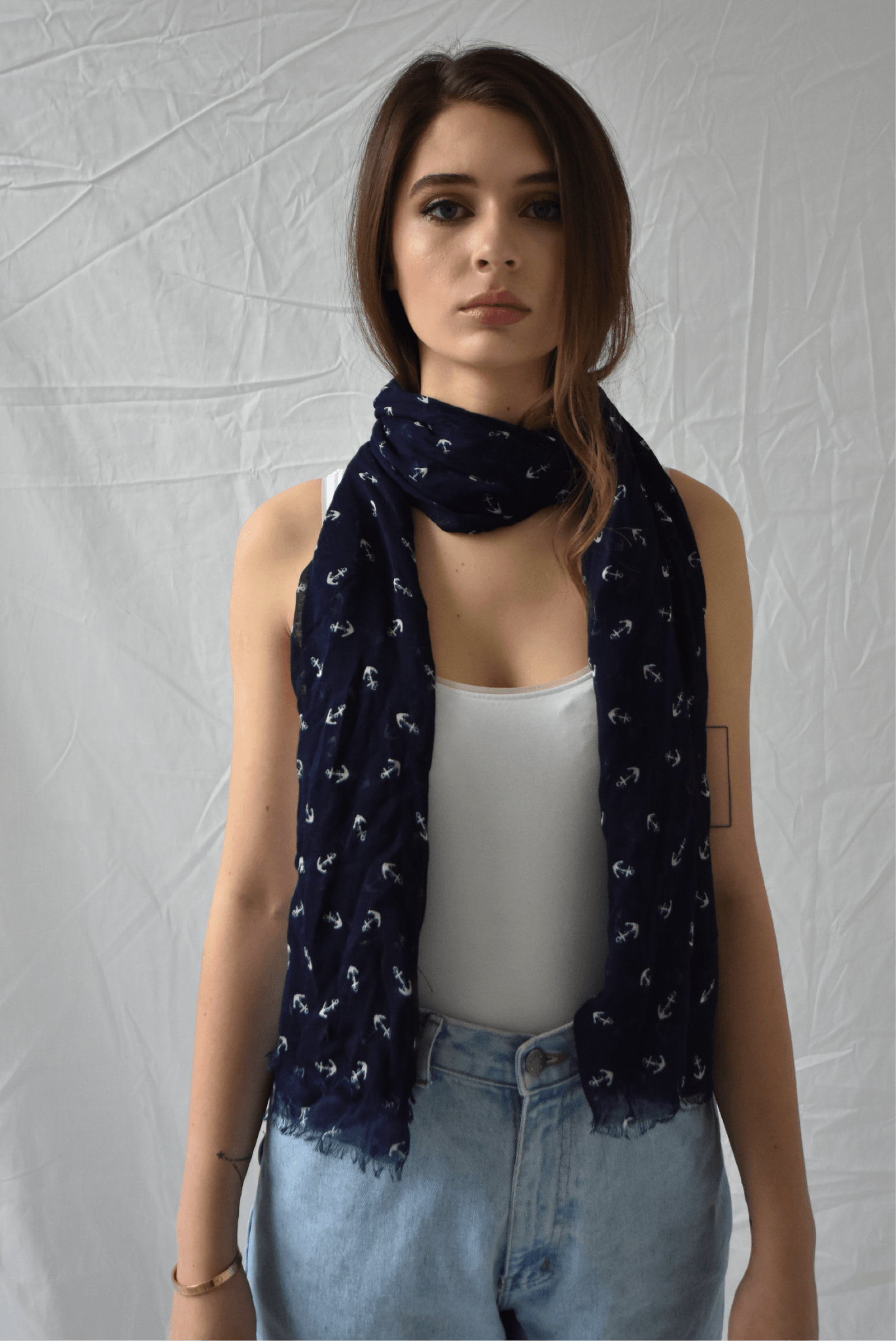 Anchors Away Scarf - Two Penny Blue