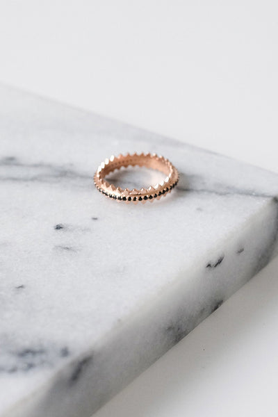 Black Diamond Pavé Ring - Two Penny Blue