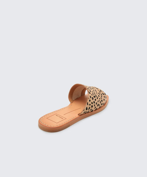 Cato Leopard Print Flat - Two Penny Blue