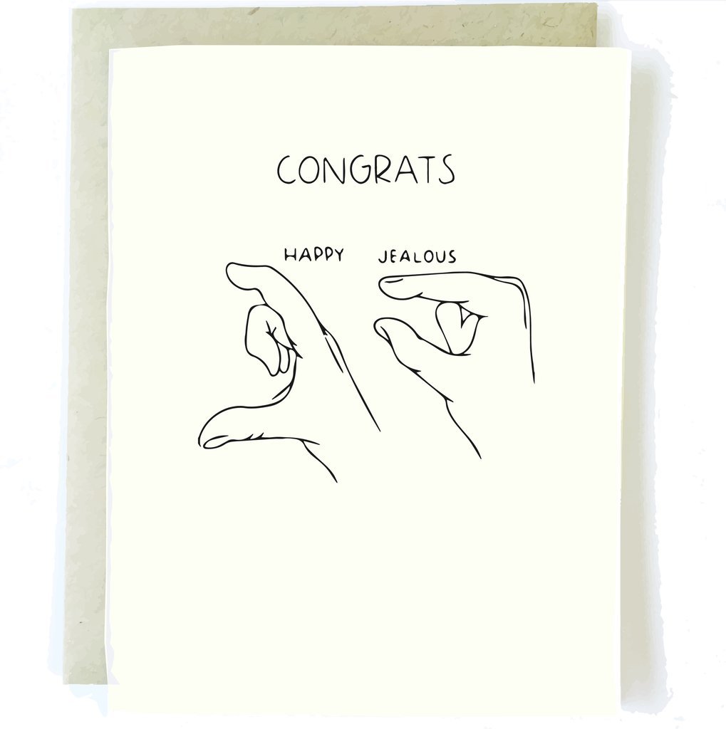 Chalkscribe - Congrats I'm Jealous Card - Two Penny Blue