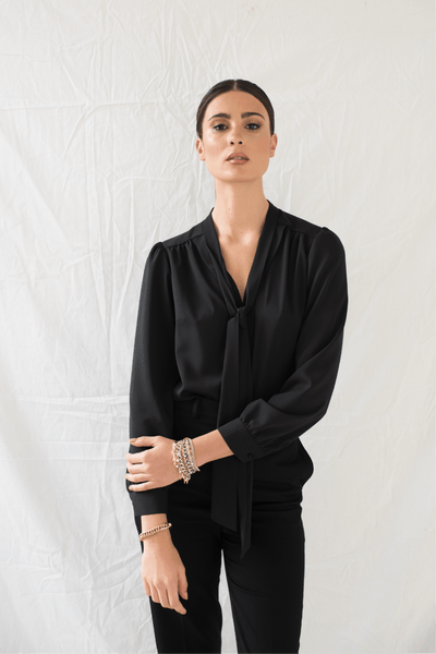 Charlotte Blouse in Black - Two Penny Blue