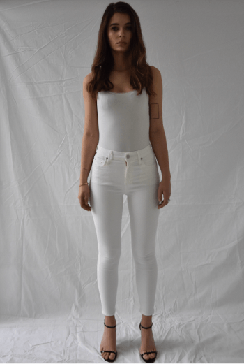 Citizens of Humanity Rocket High Rise Crop Skinny in White - Two Penny Blue