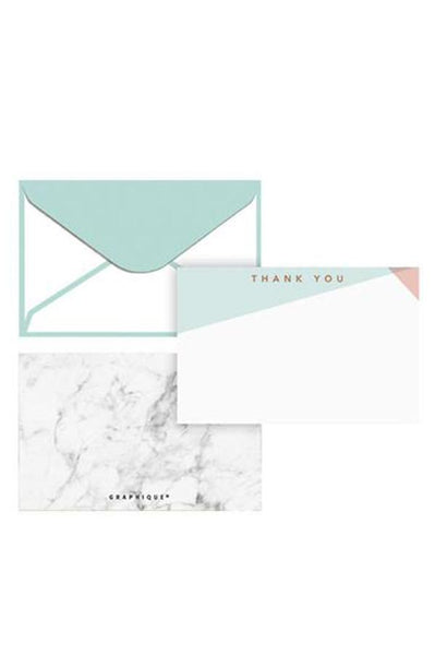 Copper Marble Foil Flat Card Set - Two Penny Blue