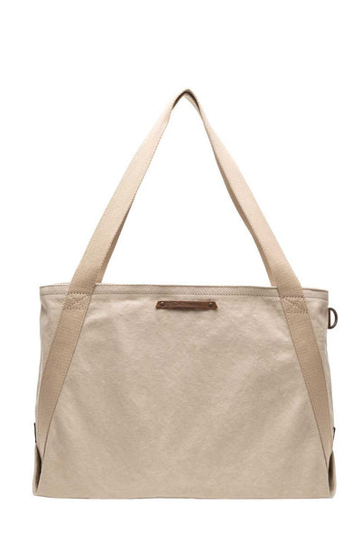 Cotton Boat Tote In Sand - Two Penny Blue