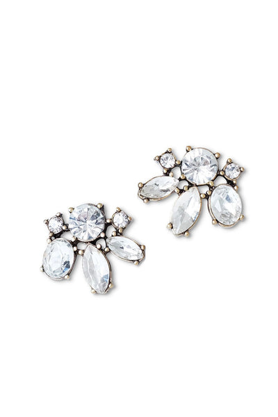 Crystal Floret Earrings - Two Penny Blue