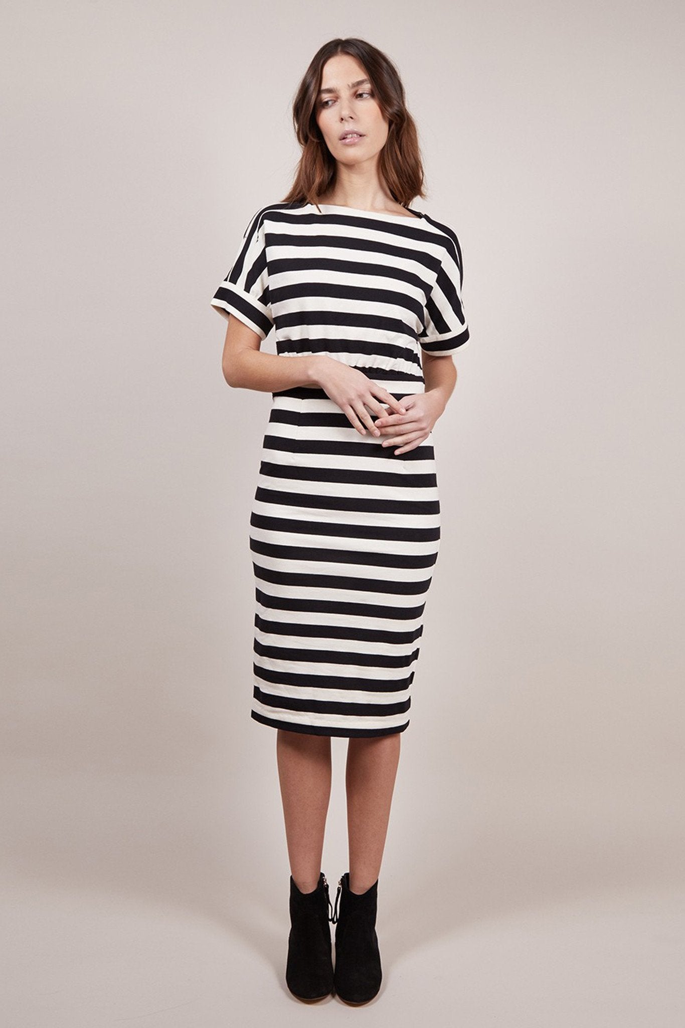 Easy Summer Striped Black and White Dress Two Penny Blue Easy Summer Striped Black and White Dress Two Penny Blue