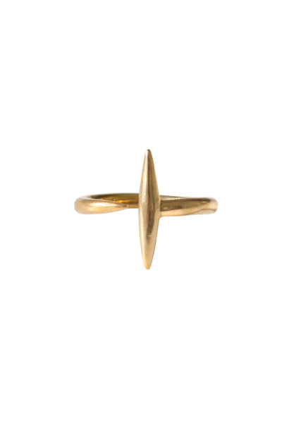 Finely Crafted Brass Quill Ring - Two Penny Blue