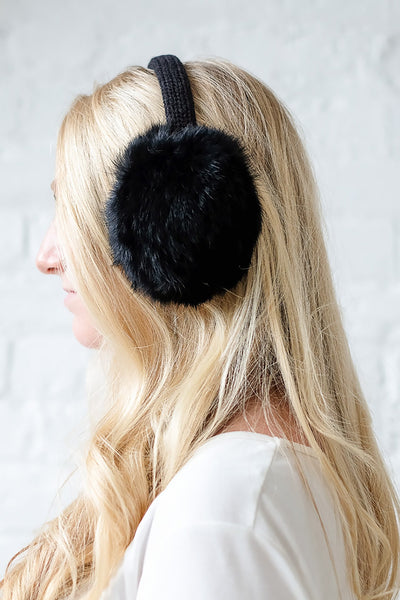 Fur Earmuffs - Two Penny Blue