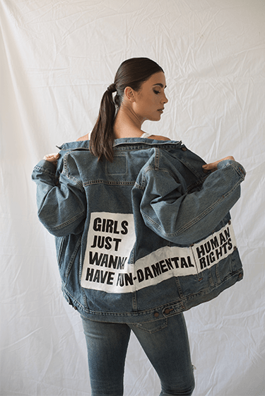 "Girls Just Wanna Have Fun-damental Rights" Limited Edition Vintage Jacket - Two Penny Blue