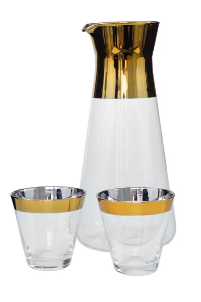 Gold Band Carafe - Two Penny Blue