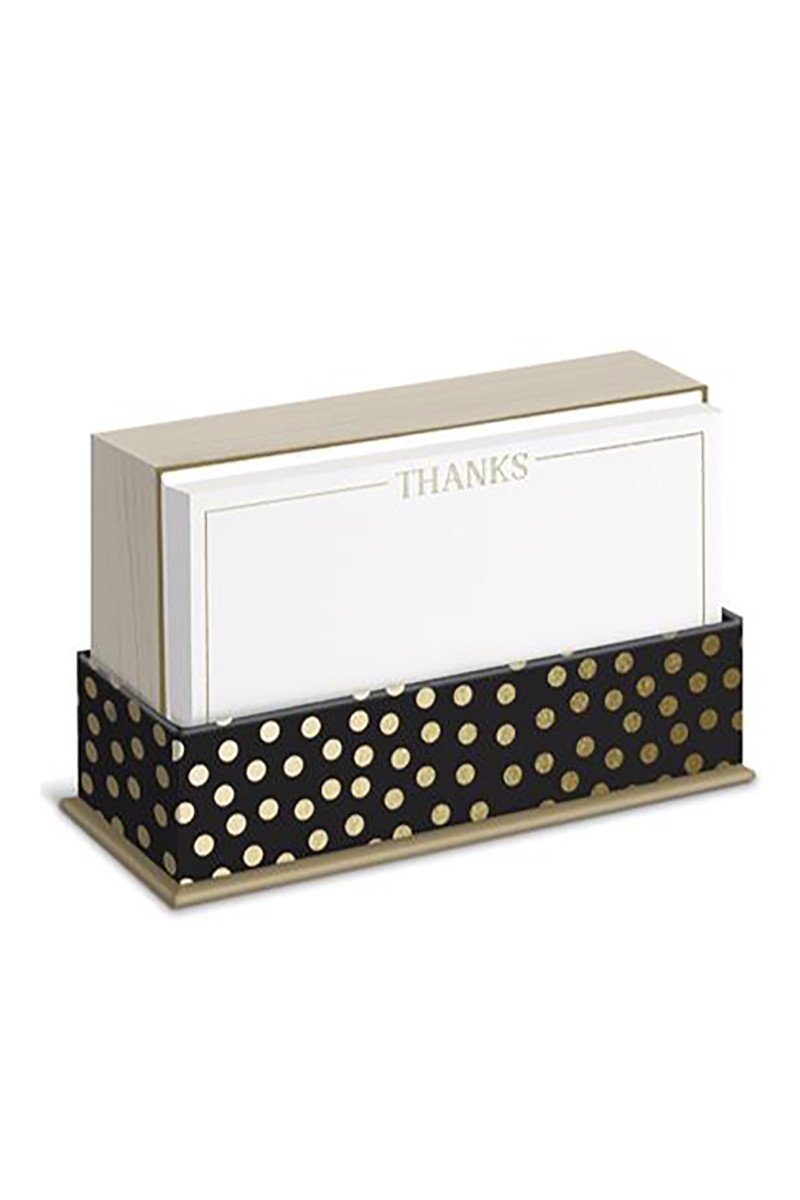 Gold Dot "Thanks" Note Card Set - Two Penny Blue