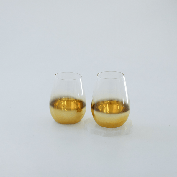 Gold Fade Wine Glass - Two Penny Blue