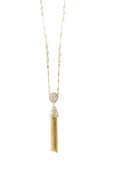 Gold Tassel Necklace - Two Penny Blue