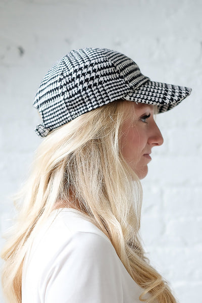 Houndstooth Baseball Cap - Two Penny Blue