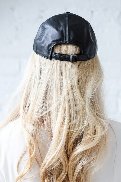 Leather Baseball Cap - Two Penny Blue