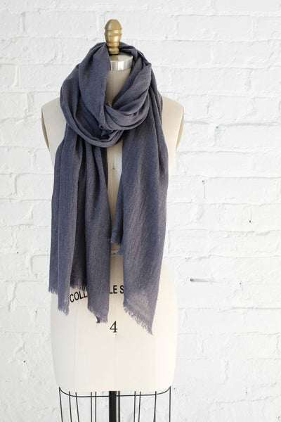 Luxe Charcoal Gray Cashmere Scarf - Two Penny Blue