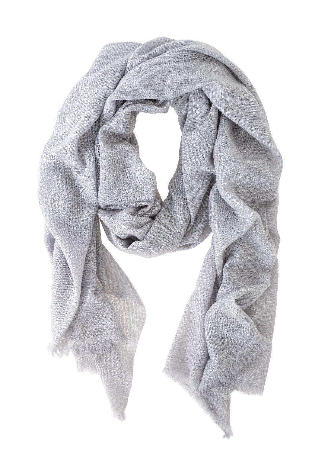 Luxe Light Gray Cashmere Scarf - Two Penny Blue