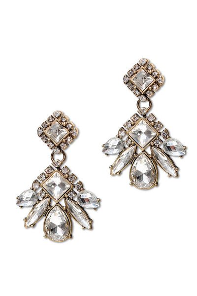 Middleton Crystal Chandelier Earrings - Two Penny Blue