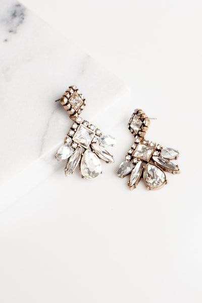 Middleton Crystal Chandelier Earrings - Two Penny Blue