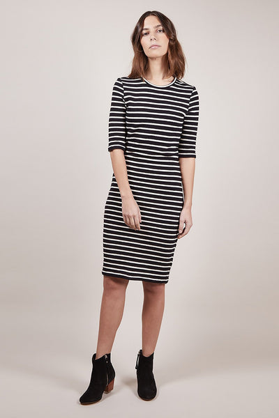 Perfect Striped Dress in Black & White - Two Penny Blue