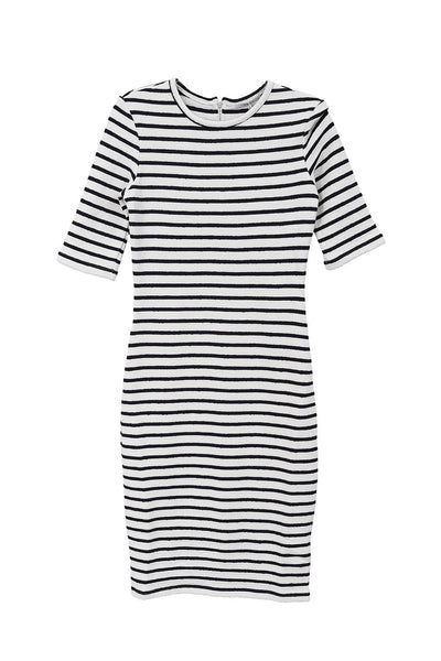 Perfect Striped Dress in White & Black - Two Penny Blue