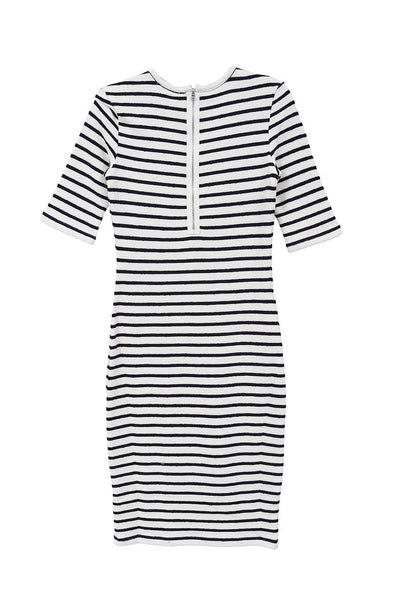 Perfect Striped Dress in White & Black - Two Penny Blue
