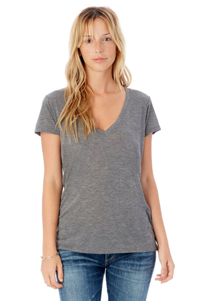 Slinky V-Neck in Ash Heather - Two Penny Blue