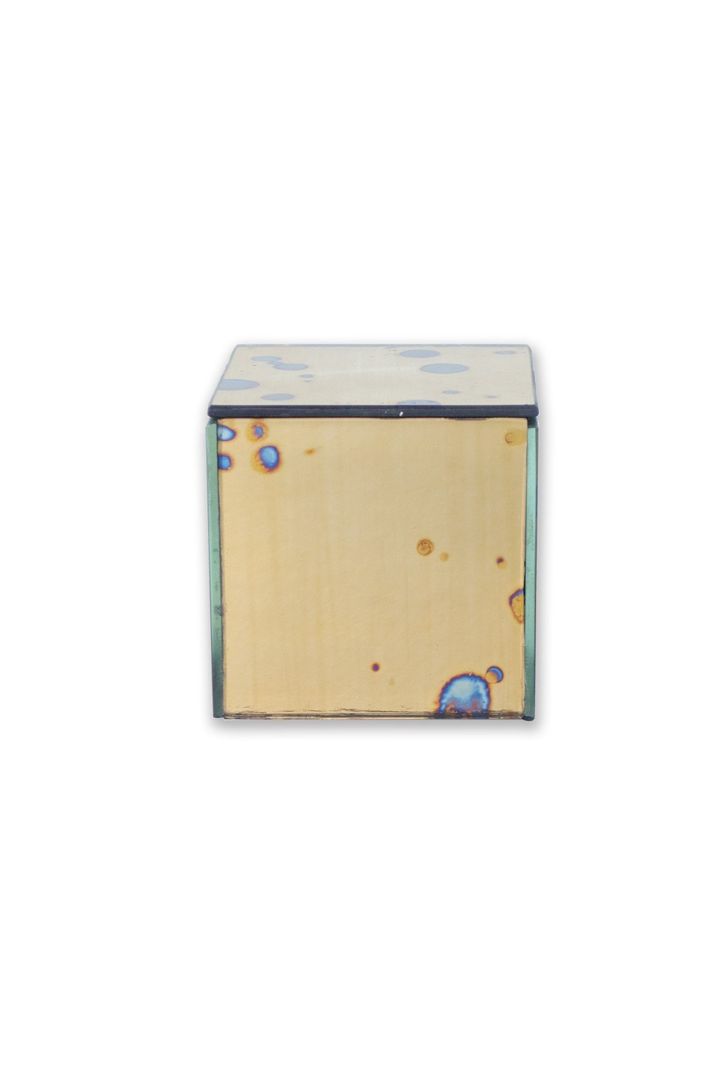 Small Square Arte Gold Mirrored Box - Two Penny Blue