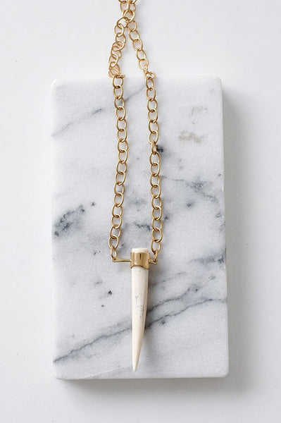 Stunning Antler + Brass Statement Necklace - Two Penny Blue