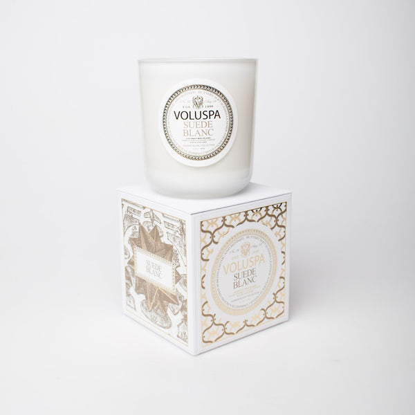 Suede Blanc Classic Maison Candle - Two Penny Blue