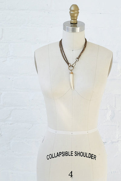 Talisman Bone Antler Necklace - Two Penny Blue