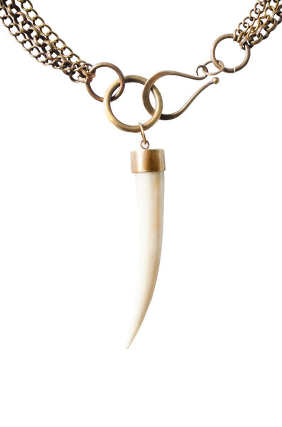 Talisman Bone Antler Necklace - Two Penny Blue