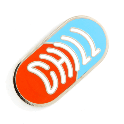 These Are Things - Chill Pill Enamel Pin - Two Penny Blue
