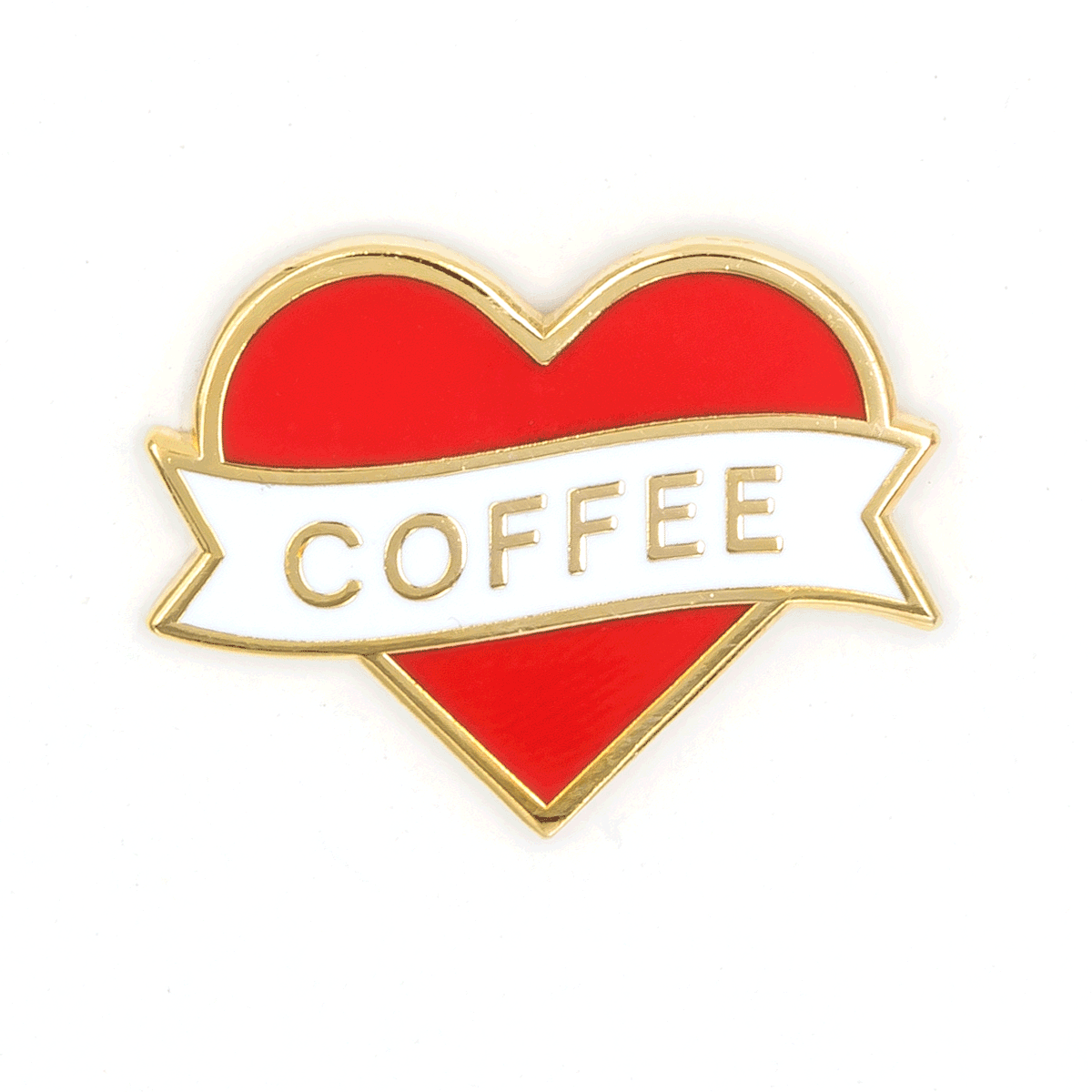 These Are Things - Heart Coffee Enamel Pin - Two Penny Blue